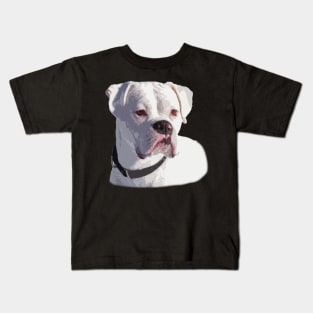 All White Boxer Dog Portrait Kids T-Shirt